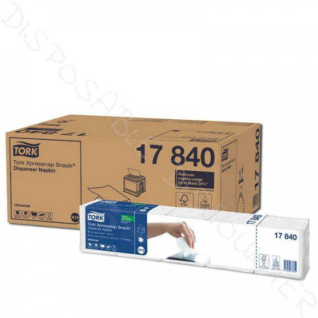Tork Xpressnap Snack®  - șervețele albe, 1 strat